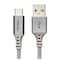 Ventev Chargesync Alloy USB A to USB C 2.0 Cable 4ft, Steel Gray ACABACSTEELVNV - alternate 3